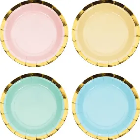Pastel Celebrations 7in Round Luncheon Paper Plates 8 Ct