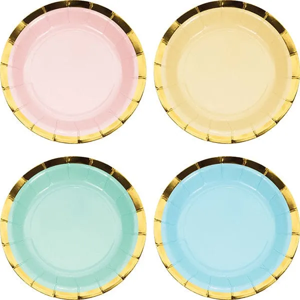 Pastel Celebrations 7in Round Luncheon Paper Plates 8 Ct