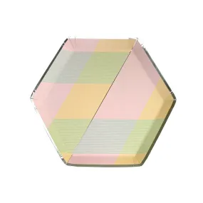 Pastel Check Dessert Plates (8 pack)
