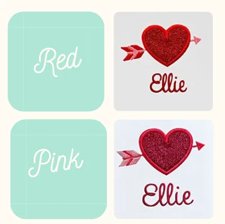 Personalized Embroidered Valentines Day Sparkle Heart Baby Girl Bodysuit with Your Custom Name