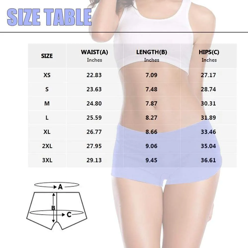 Personalized Face Underwear Custom Lover Women's Boyshort Panties Customized Print Gift