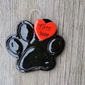 Pet Paw Christmas Ornament