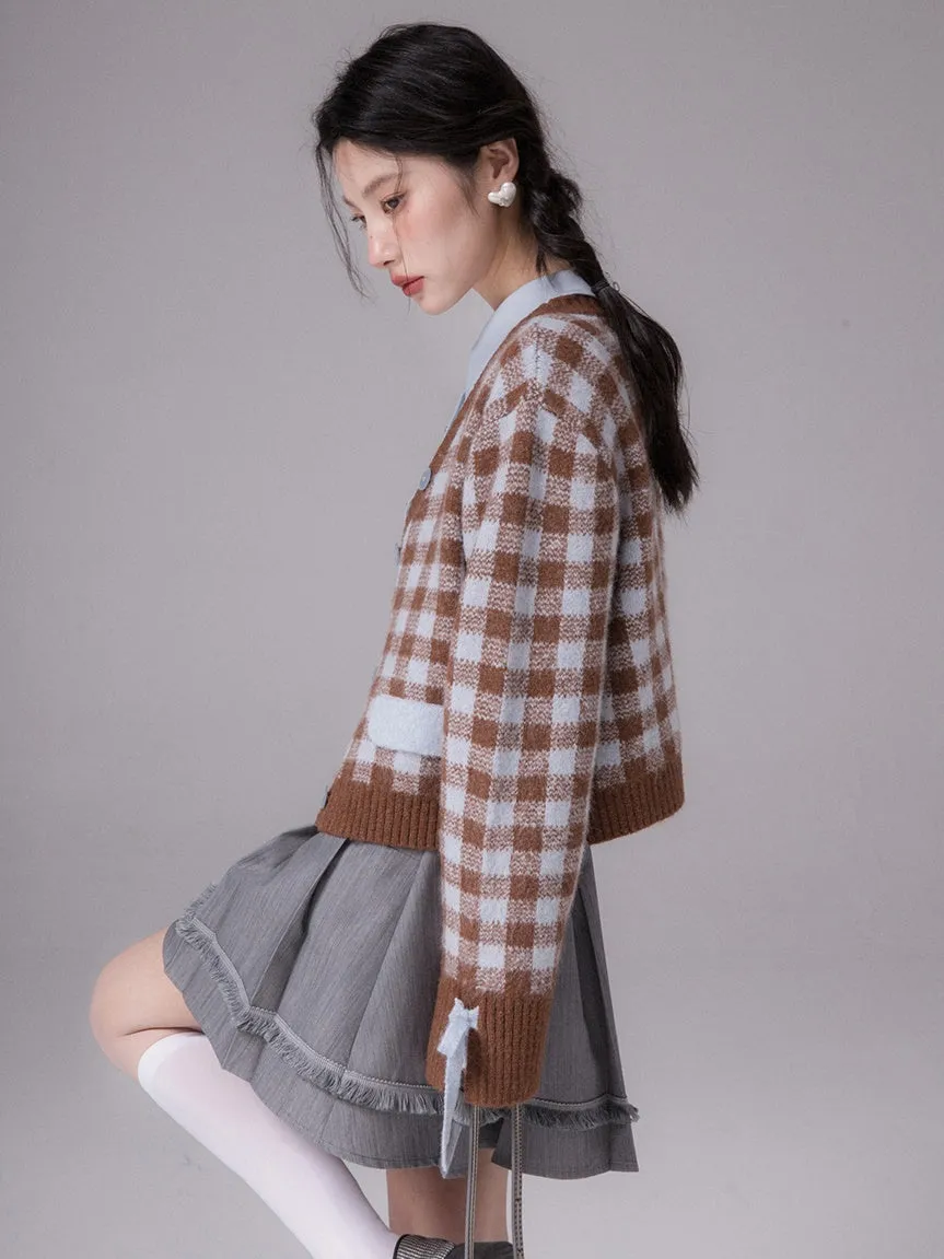 Pleated Fringed Skirt