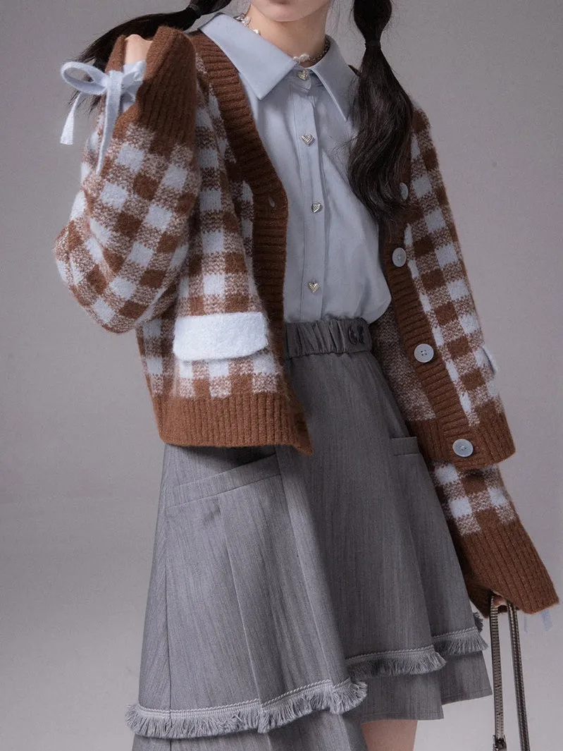 Pleated Fringed Skirt