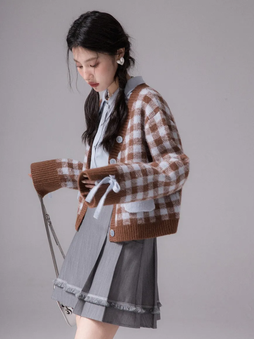 Pleated Fringed Skirt