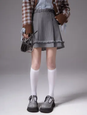 Pleated Fringed Skirt
