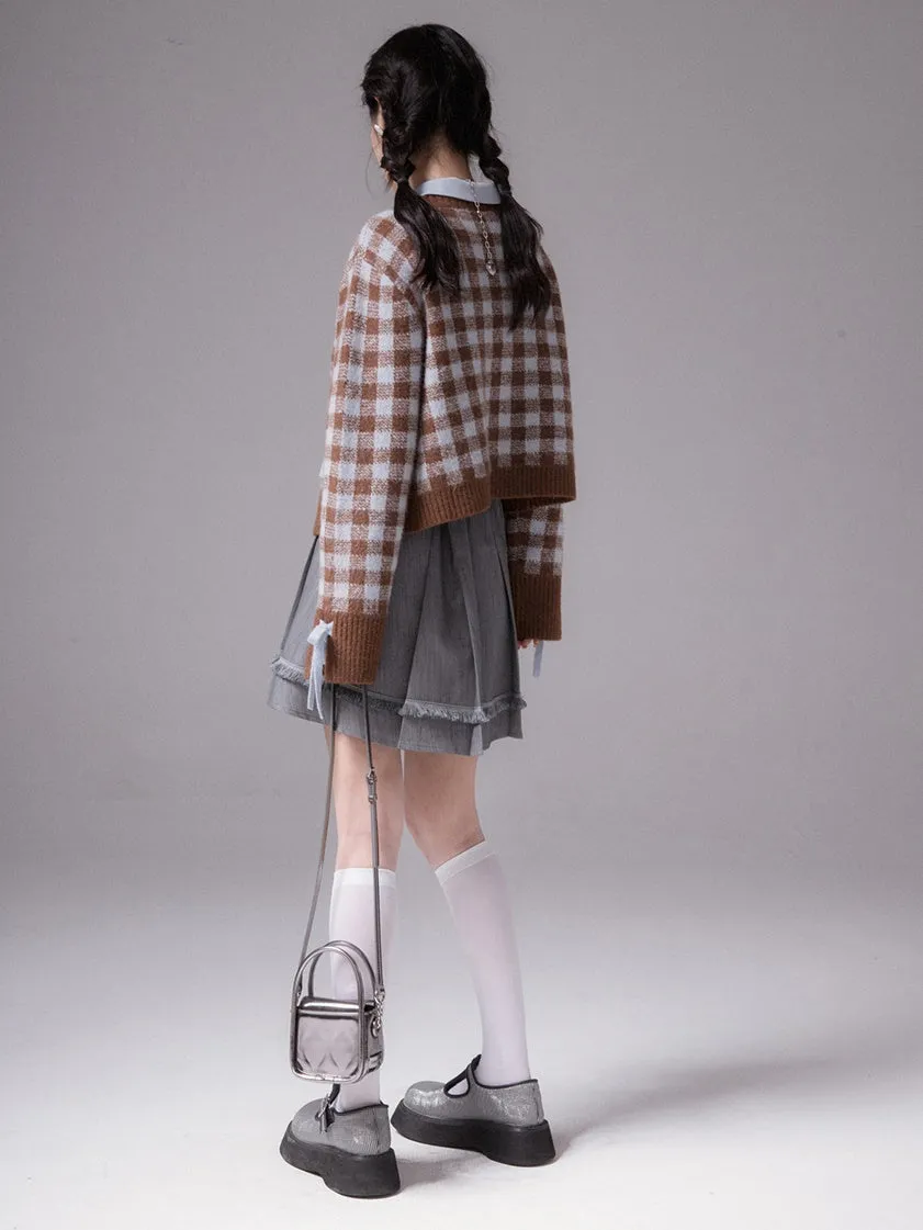 Pleated Fringed Skirt