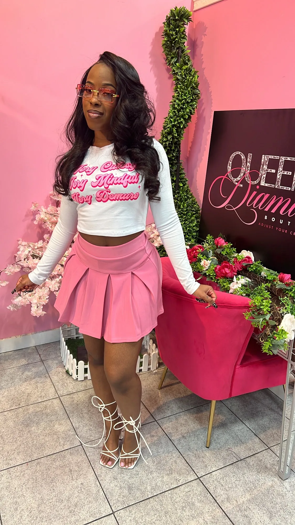 Pleated Skirt - Rose Pink
