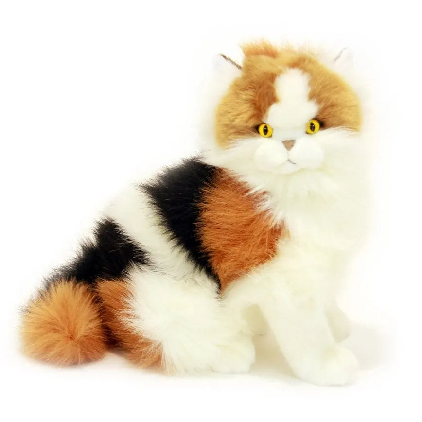 Plush Calico Persian Cat - 38cm Lying or Sitting