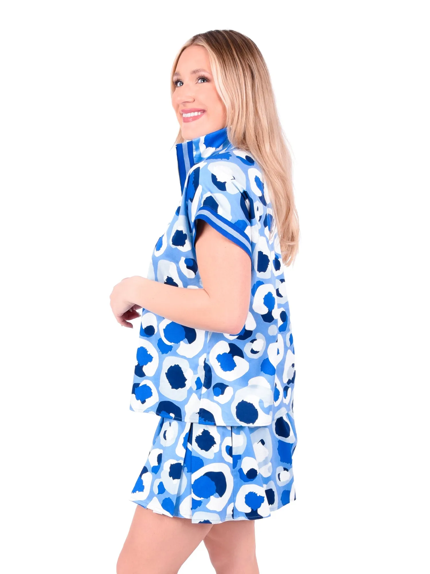 Poppy Pullover - Blue Collegiate Cheetah