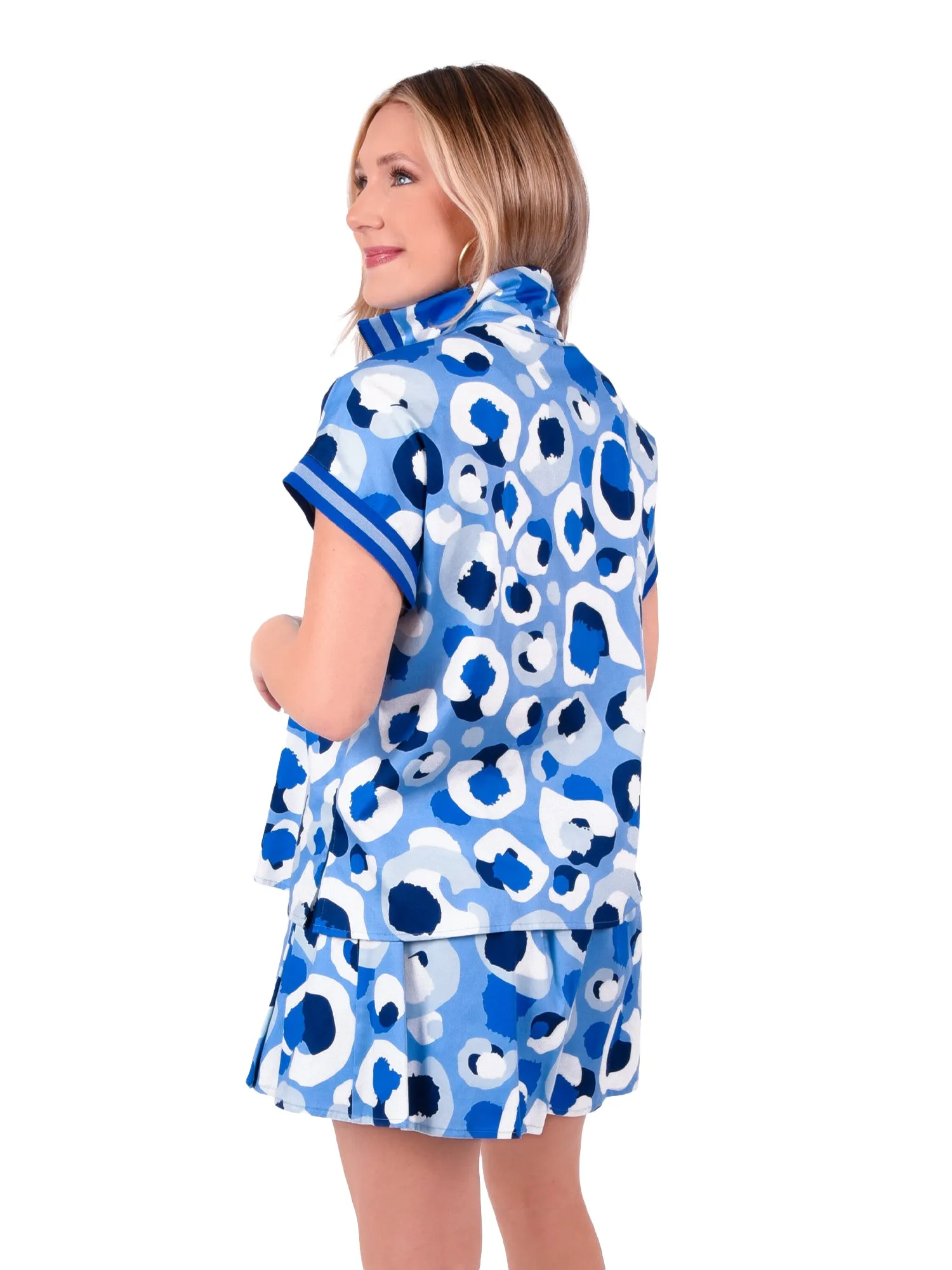 Poppy Pullover - Blue Collegiate Cheetah