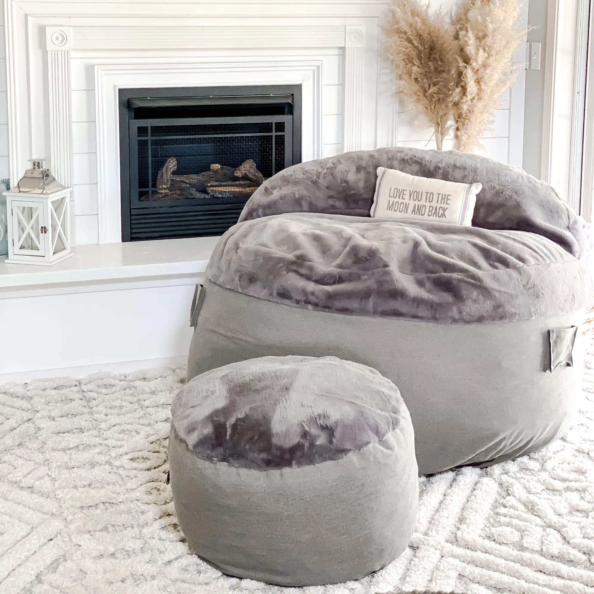 Pouf Footstool - NEST Bunny Fur
