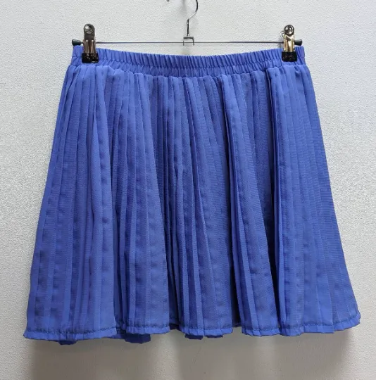 Purple Pleated Mini-Skirt - S
