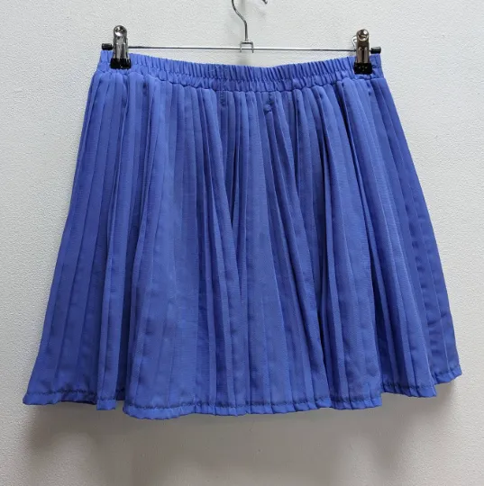 Purple Pleated Mini-Skirt - S