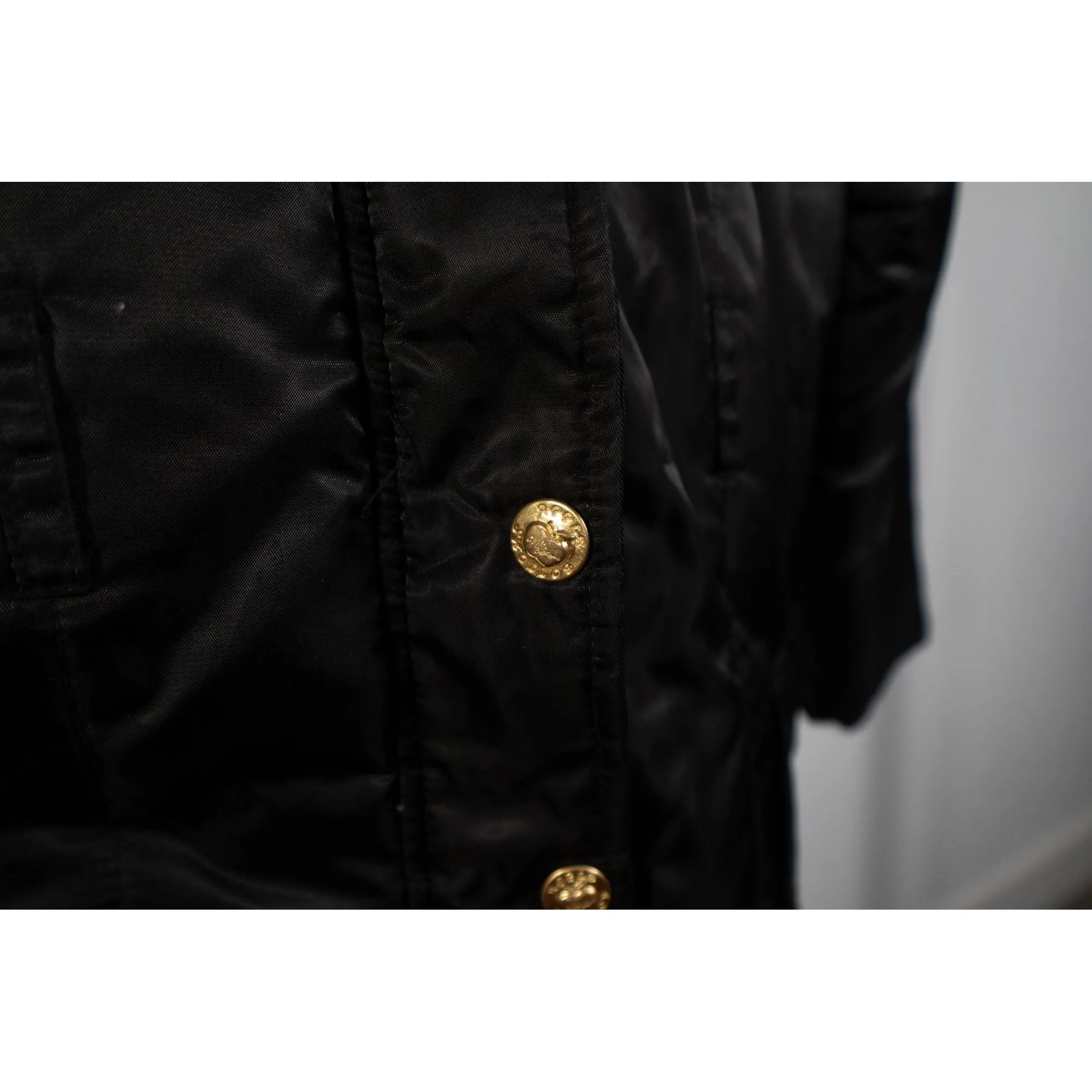 "Retail" y2k Apple Bottoms Fur Trim Hood Mid-Length Puffer Jacket Black Medium Women's