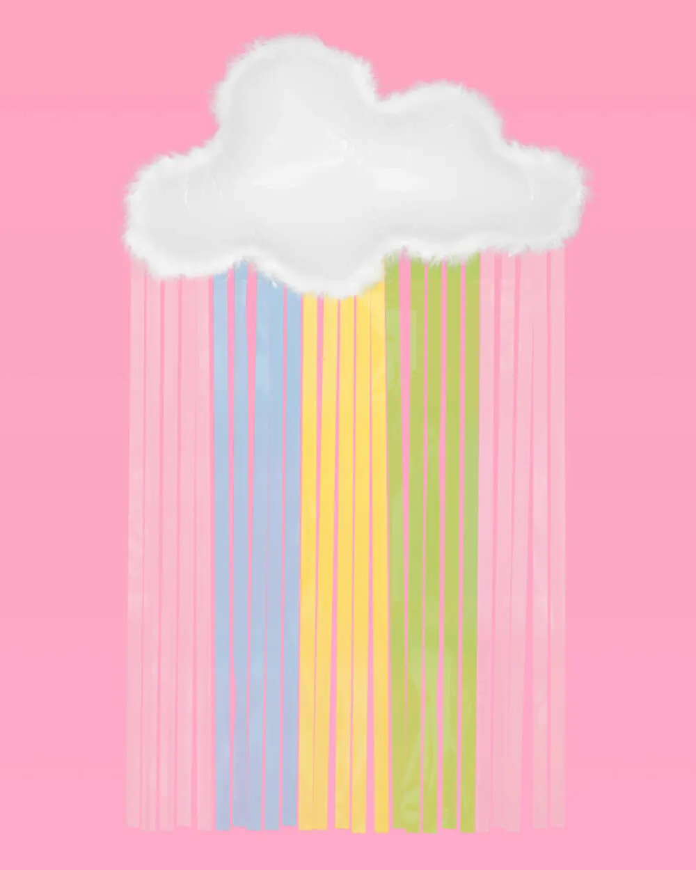 Rainbow Cloud Balloon - 27" feather trim balloon