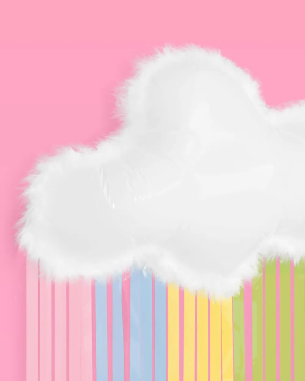 Rainbow Cloud Balloon - 27" feather trim balloon