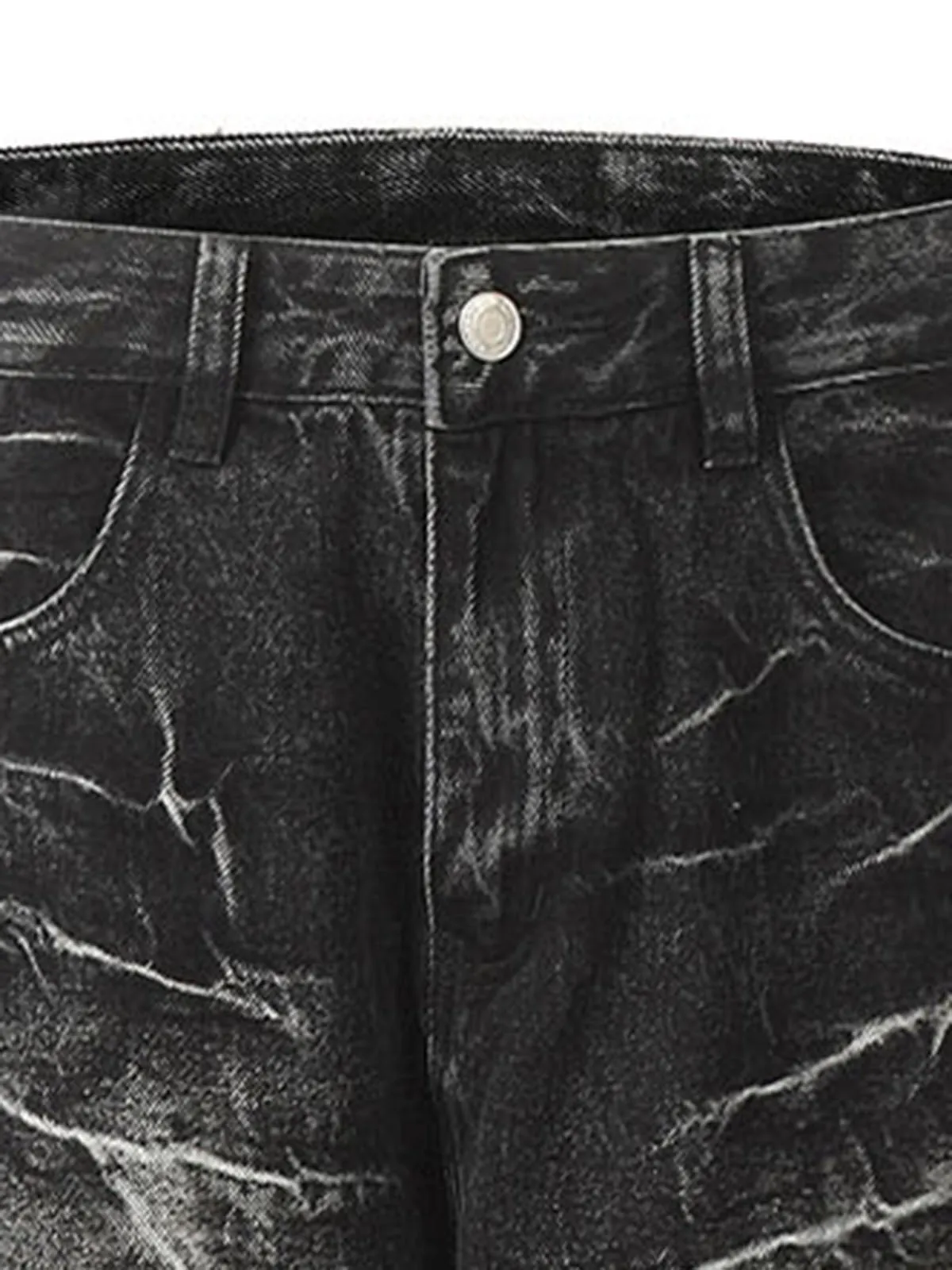 Retro Neutral Washed Straight Jeans - 2261