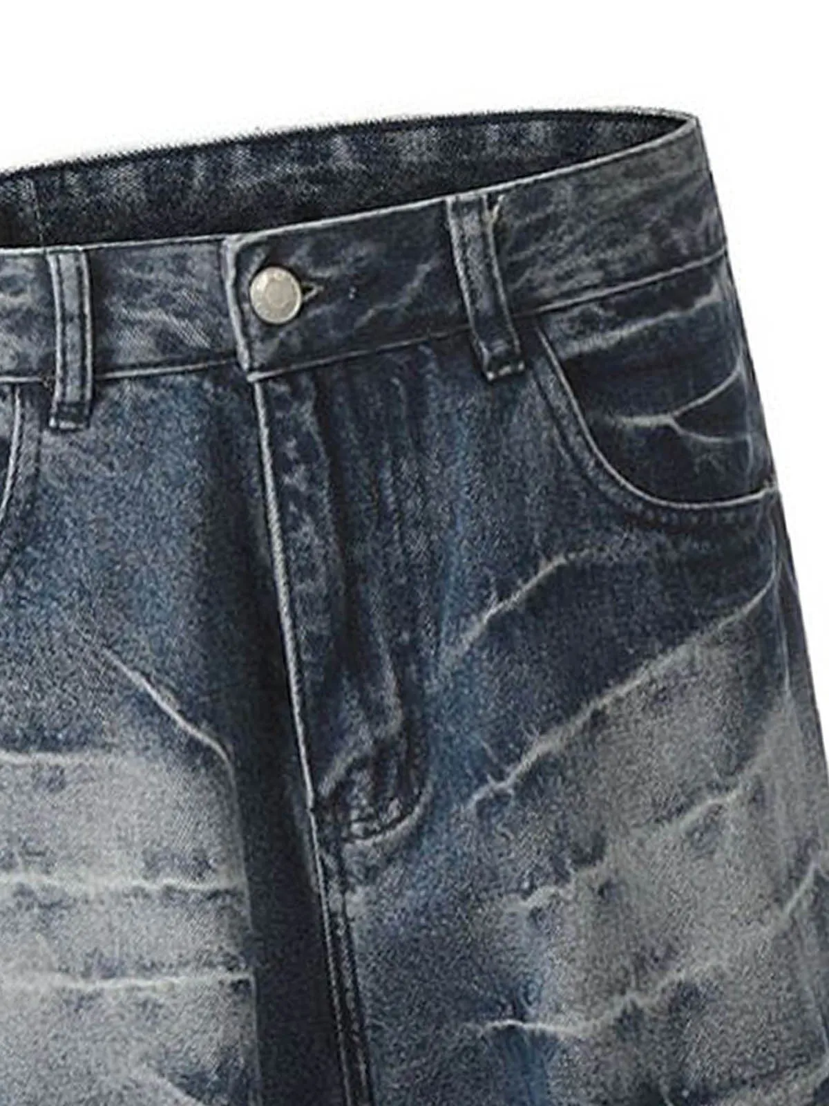 Retro Neutral Washed Straight Jeans - 2261