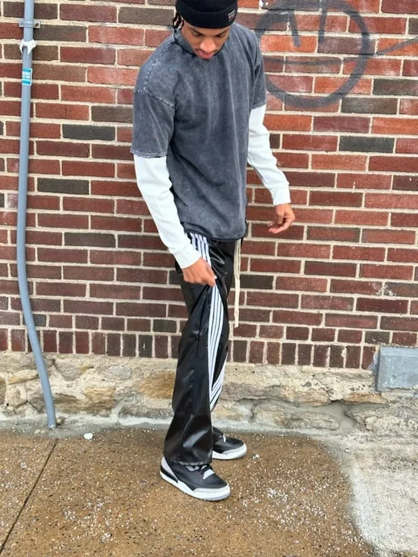 RFRM leather joggers (Black)