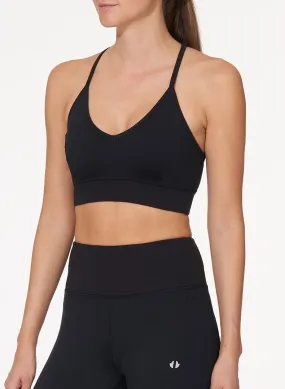 Rib Trim Light Support Bra, Black