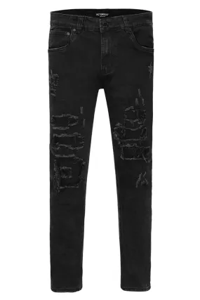 Rip & Repair Denim Jeans - Black
