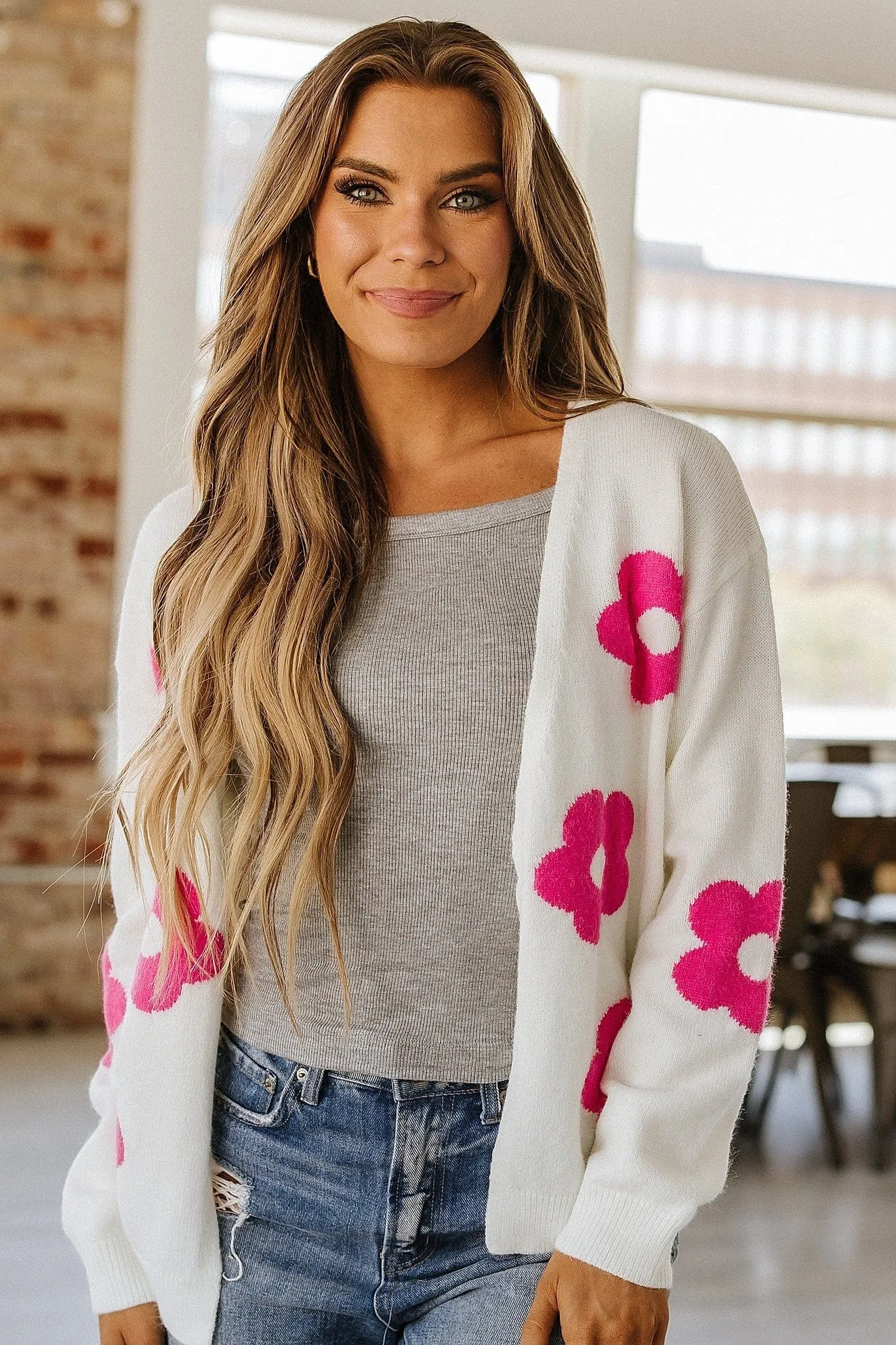 SALE - Kaylee Flower Knit Cardigan | Size Small