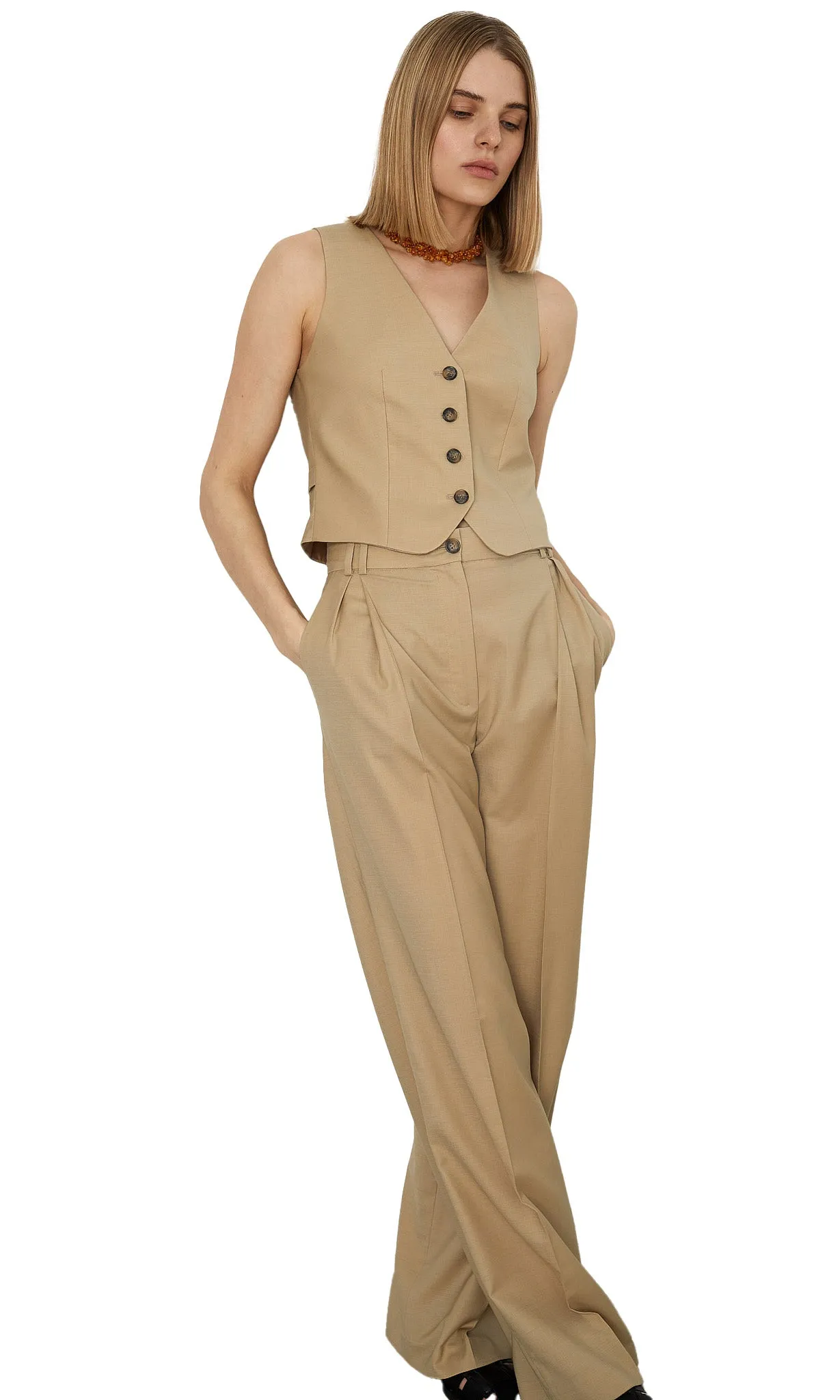 SAND WOOL VEST