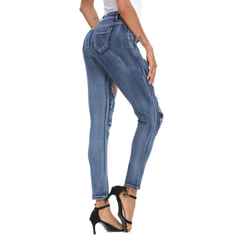 Skinny Stretch-Through Hole Jeans