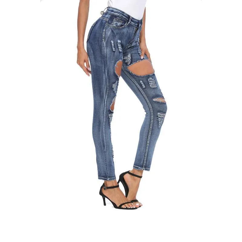 Skinny Stretch-Through Hole Jeans