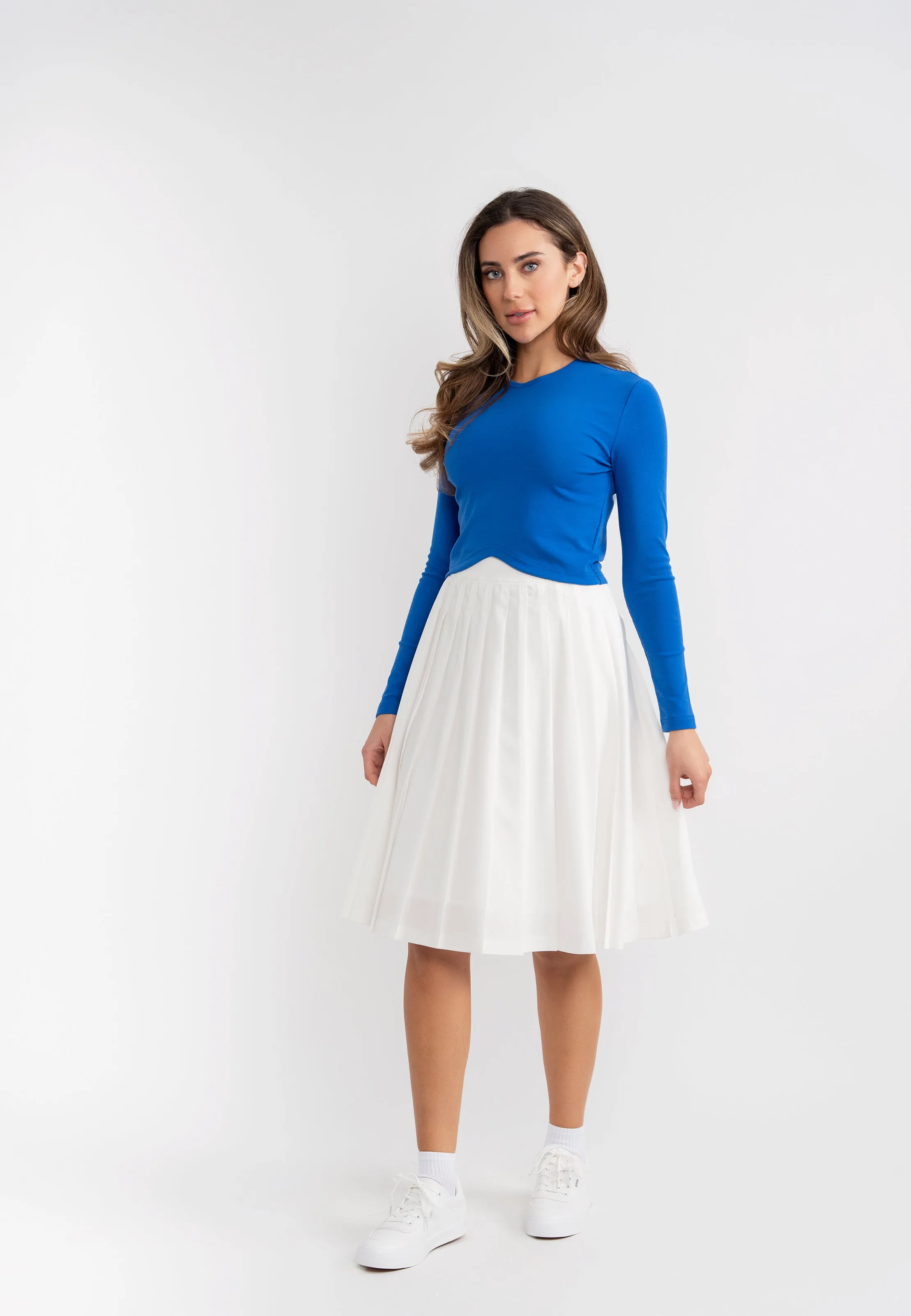 skirt pleated - white