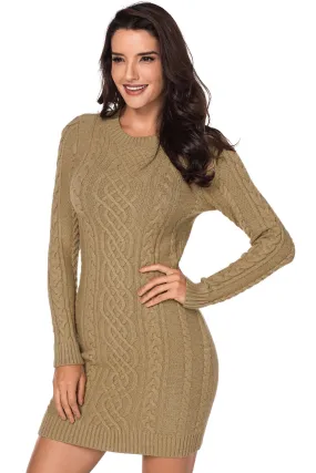 Slouchy Cable Sweater Dress
