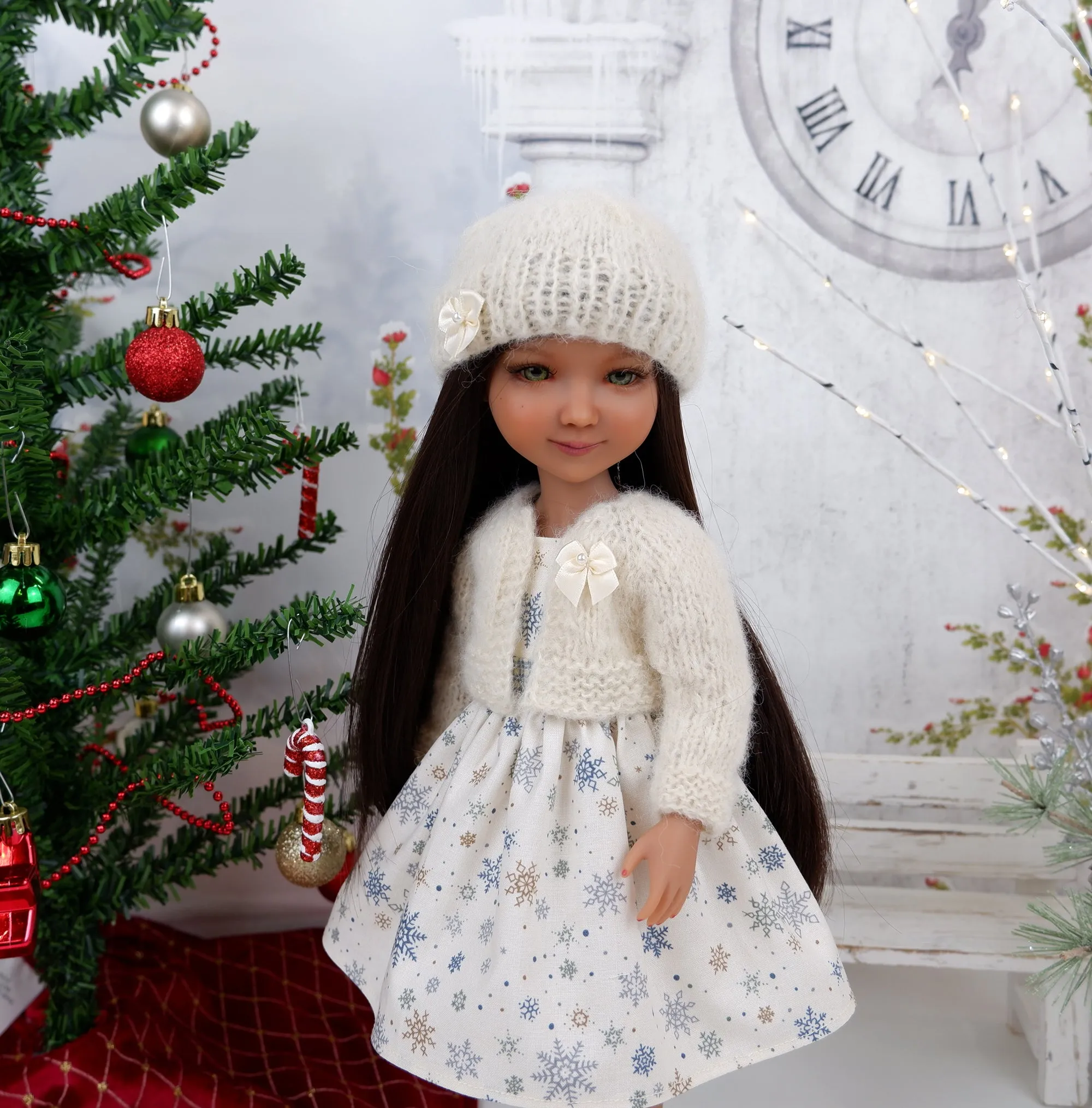 Snowfall - dress and sweater set with shoes for Ruby Red Fashion Friends doll