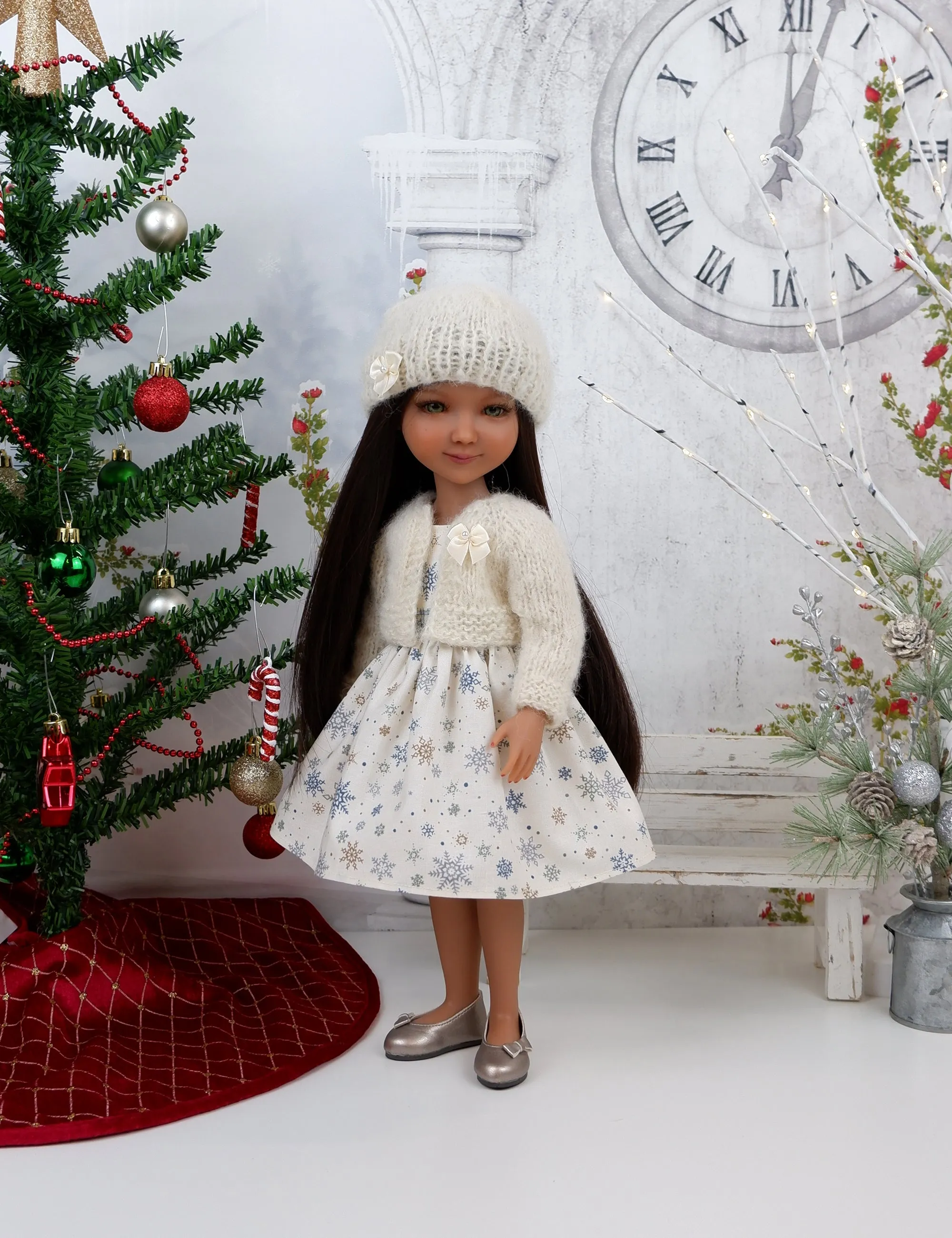 Snowfall - dress and sweater set with shoes for Ruby Red Fashion Friends doll