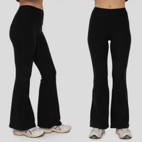 Soft Fleece Flared Pants - Black
