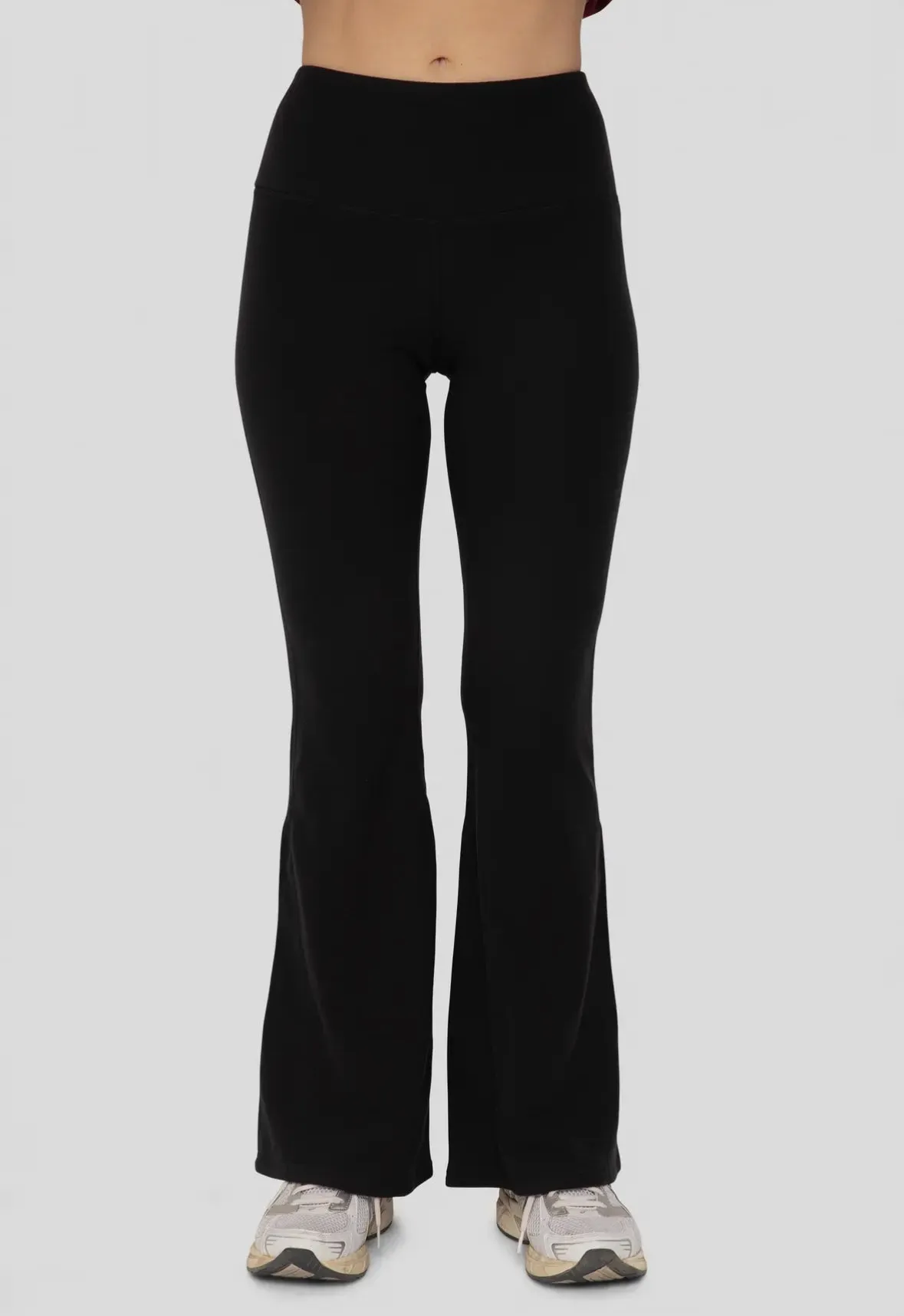Soft Fleece Flared Pants - Black