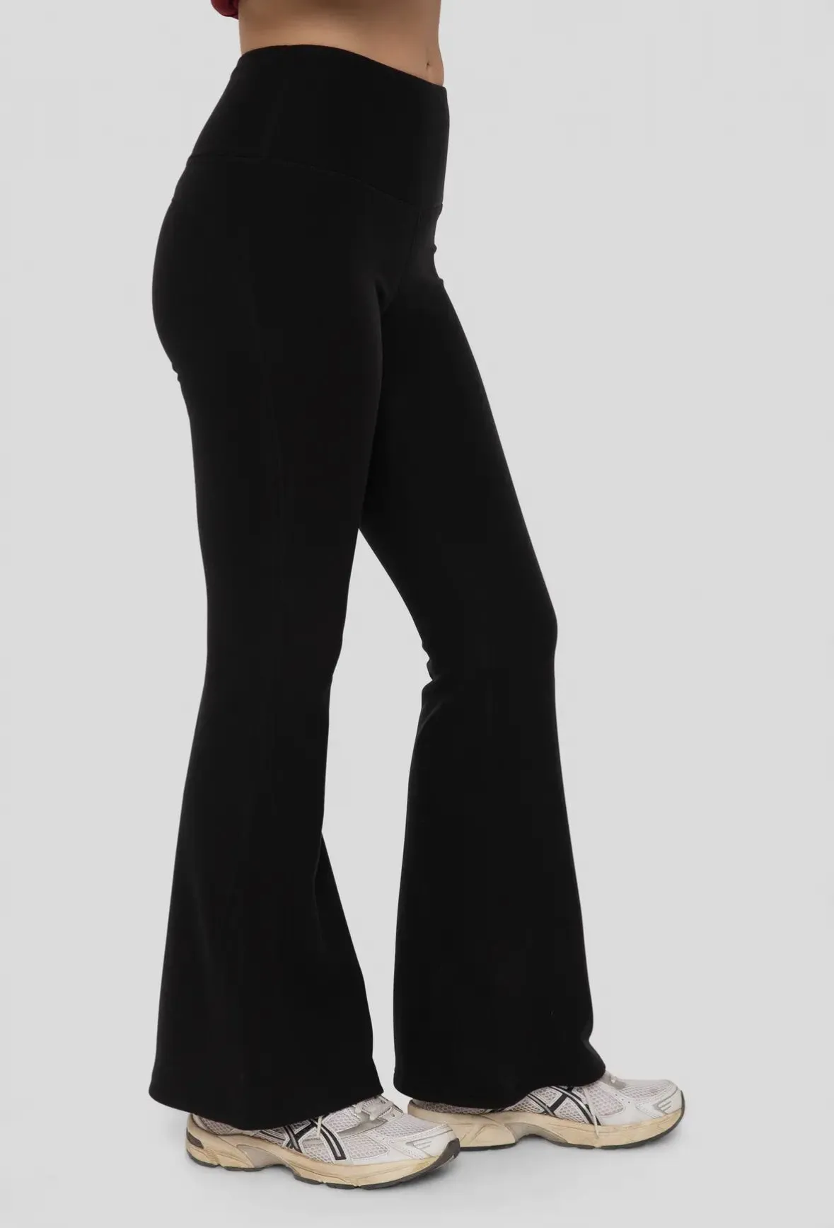 Soft Fleece Flared Pants - Black