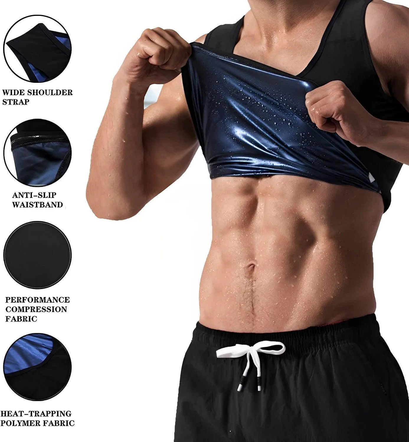 Speginic Sweat Shapewear Vest Belt for Men, Polymer Shapewear, Workout for Weight Loss Waist Body Slimming, Trainer