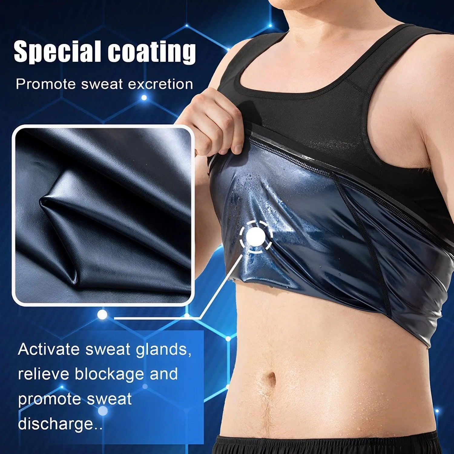 Speginic Sweat Shapewear Vest Belt for Men, Polymer Shapewear, Workout for Weight Loss Waist Body Slimming, Trainer