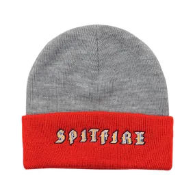 Spitfire - Old E Cuff Beanie Heather Grey/Red
