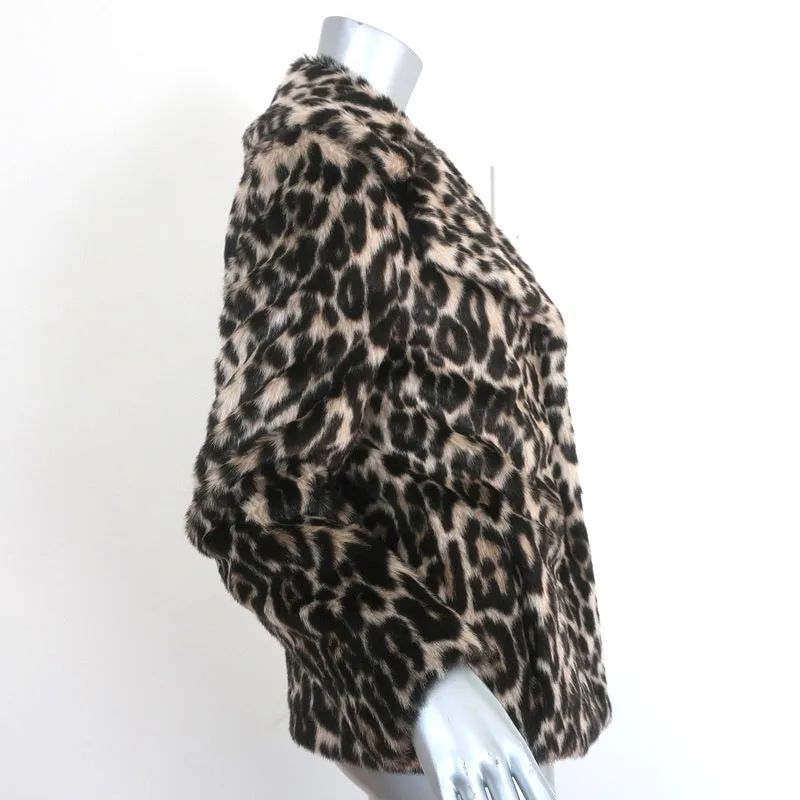 Stella McCartney Leopard Print Faux Fur Jacket Size 36 Short Coat