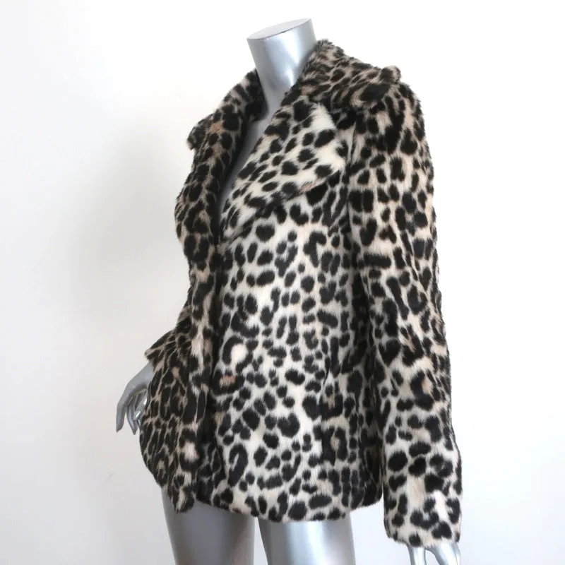 Stella McCartney Leopard Print Faux Fur Jacket Size 36 Short Coat