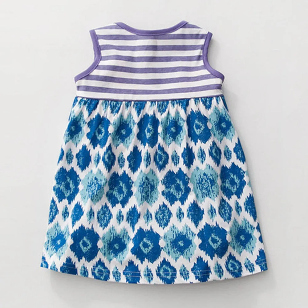 Stripe & Floral Dress, Size 18M-6 Yrs