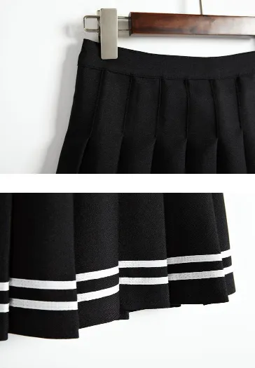 Striped Pleated Skirt KF2014