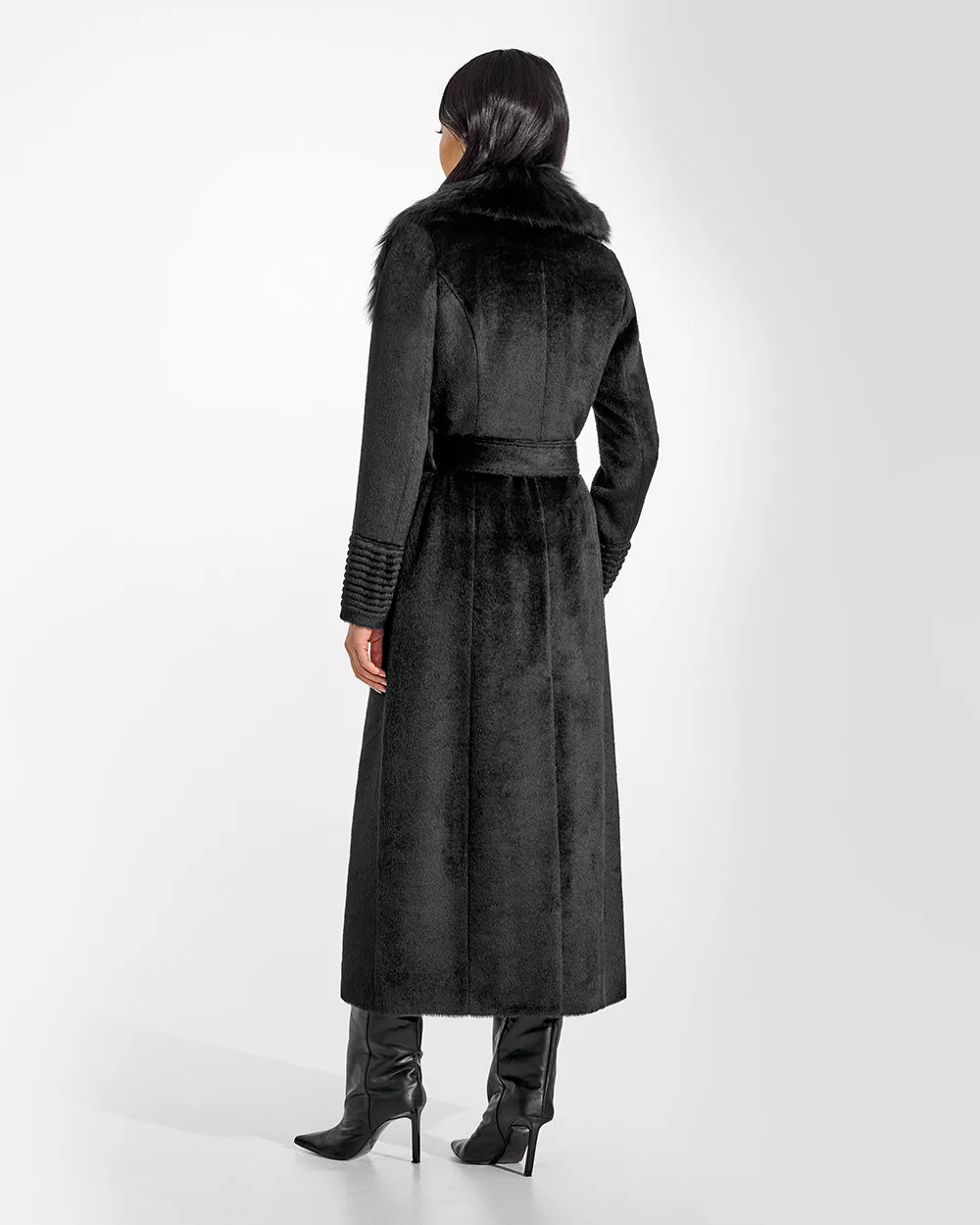 Suri Alpaca Maxi Coat with Alpaca Shearling Collar