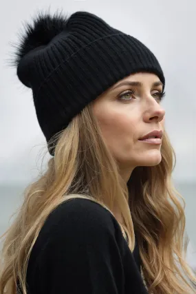 Sustainable Cashmere Hat - Black