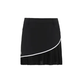 SVG Golf Women's Black and White Colliding Short Pleated Sports Skort