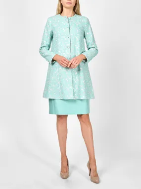 Swing Jacket Long Sleeve Aqua Lagoon Finborough linen