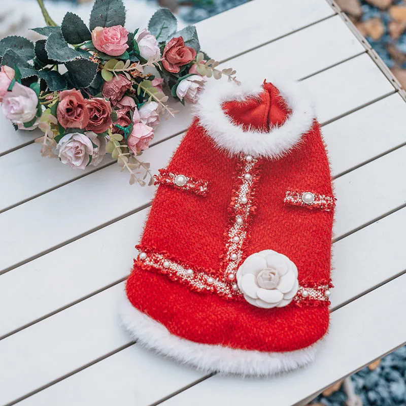 TaniWina Christmas Tweed Collection – Camellia Fur Trim Dress & Classic Fur Trim Vest
