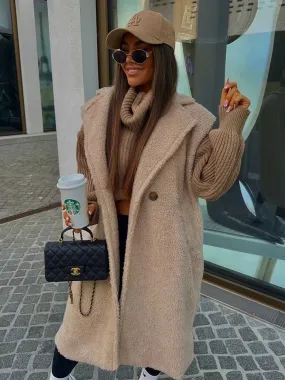 Teddy beige sleeveless coat